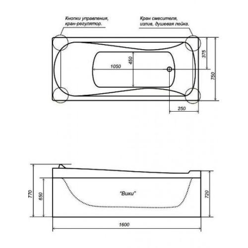 Акриловая ванна Тритон Вики 160