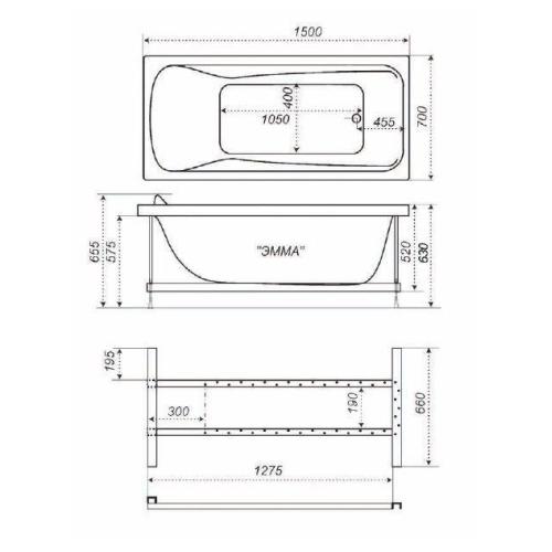 Акрилова ванна Тритон Емма 150 Акрилова ванна Тритон Емма 150
