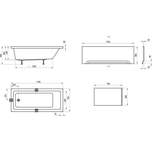 Акрилова ванна Ravak 10° 170x75