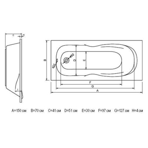 Koller Pool акрилова ванна Delfi 180x80 Koller Pool акрилова ванна Delfi 180x80