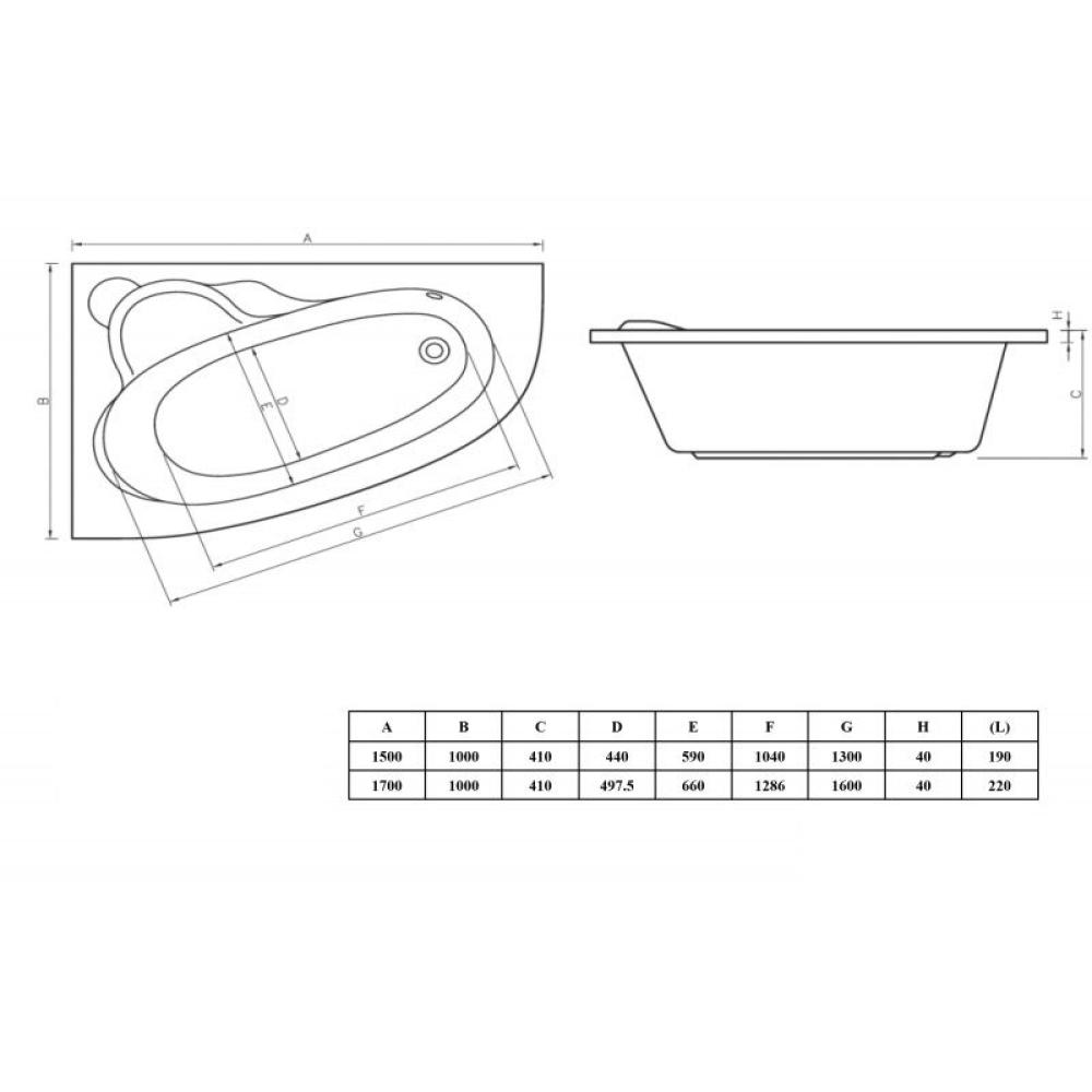 Koller Pool ванна акриловая Nadine 170x110 L