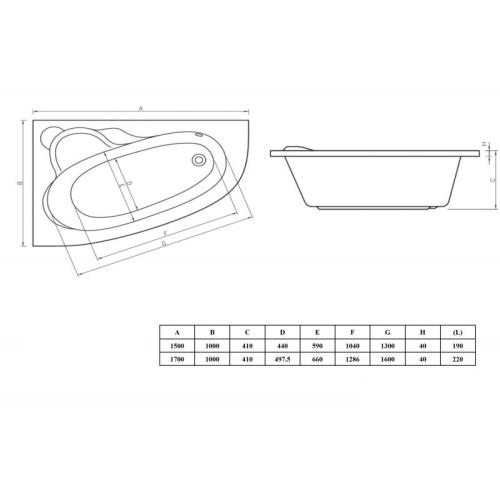 Koller Pool акрилова ванна Nadine 170x110 L Koller Pool акрилова ванна Nadine 170x110 L