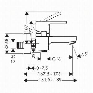 Hansgrohe Metropol S Змішувач для ванни 14461000 Hansgrohe Metropol S Змішувач для ванни 14461000