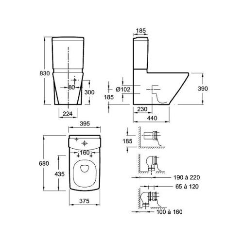 Унітаз Jacob Delafon ESCALE 19038W-00 Унітаз Jacob Delafon ESCALE 19038W-00