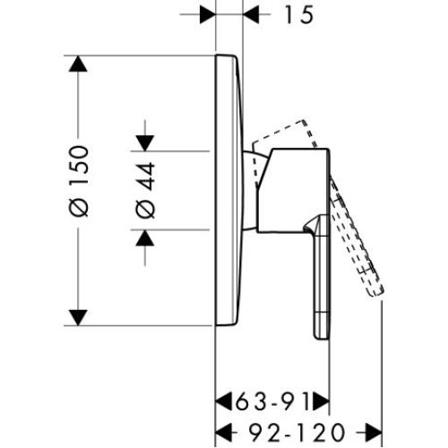 Hansgrohe Metropol S Смеситель для ванны скрытого монтажа 14665000 Hansgrohe Metropol S Смеситель для ванны скрытого монтажа 14665000