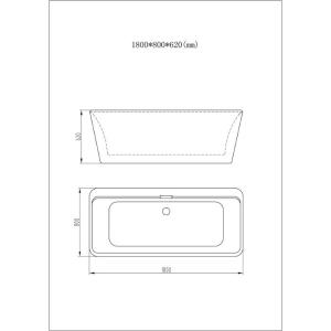 Акрилова ванна Volle окремо стоїть 12-22-110С