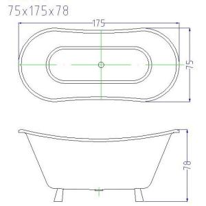 Акрилова ванна Volle окремо стоїть 12-22-314