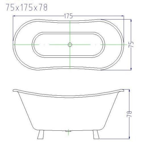 Акрилова ванна Volle окремо стоїть 12-22-314