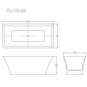 Акрилова ванна Volle окремо стоїть 12-22-348