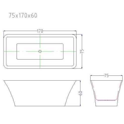 Акрилова ванна Volle окремо стоїть 12-22-348