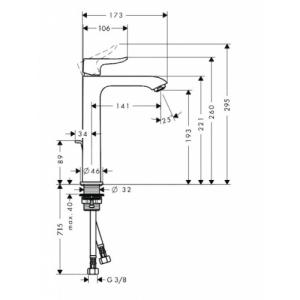 Hansgrohe Metris Смеситель для раковины 260 мм 31082000