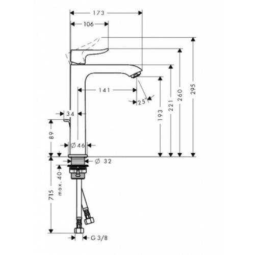 Hansgrohe Metris Змішувач для раковини 260 мм 31082000