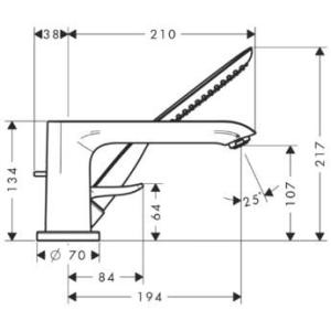Hansgrohe Metris Змішувач для ванни, монтаж на край 31190000
