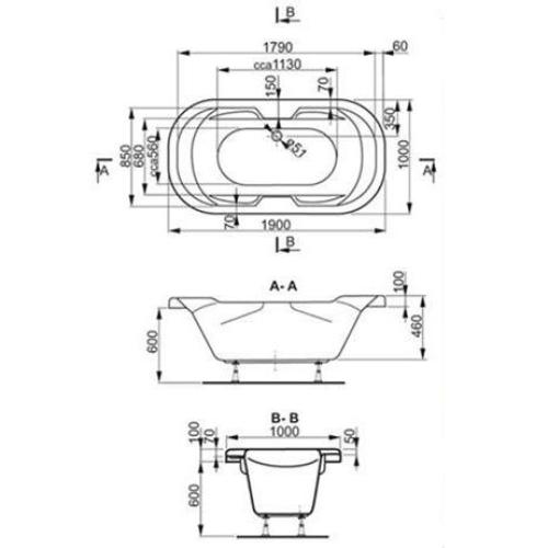 Ванна акрилова Vagnerplast Gaia 190х100 Ванна акрилова Vagnerplast Gaia 190х100