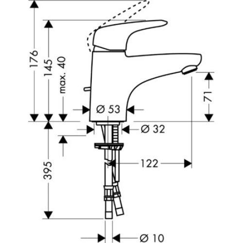 Hansgrohe Metris Е Змішувач для умивальника 31070000 Hansgrohe Metris Е Змішувач для умивальника 31070000