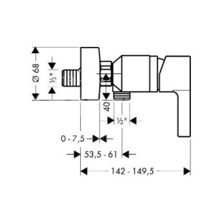 Hansgrohe Metris S Змішувач для душу 31660000 Hansgrohe Metris S Змішувач для душу 31660000
