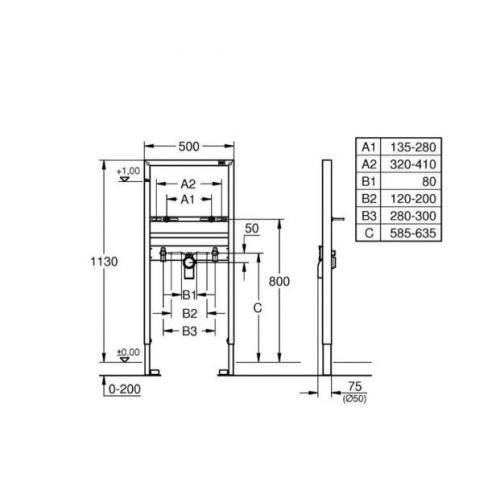 Grohe Rapid SL Застенный модуль для раковины 38554001