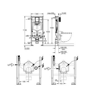 Grohe Rapid SL Sensia Інсталяція для підвісного унітазу 39112001