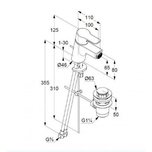 Смеситель KLUDI Pure&Easy для биде Смеситель KLUDI Pure&Easy для биде