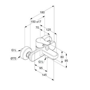 Смеситель KLUDI Pure&Easy для ванны