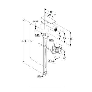 Змішувач KLUDI Pure&Style для біде Змішувач KLUDI Pure&Style для біде