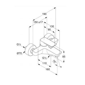 Змішувач KLUDI Pure&Style для ванни Змішувач KLUDI Pure&Style для ванни
