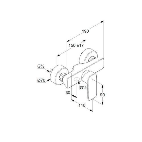 Змішувач KLUDI Pure&Style для душу Змішувач KLUDI Pure&Style для душу