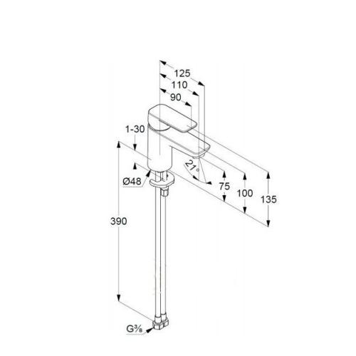 Змішувач KLUDI Pure&Style для умивальника 100 Змішувач KLUDI Pure&Style для умивальника 100