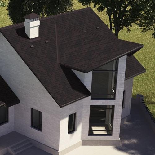 Битумная черепица Акваизол Акцент Коричневая ЭКО Битумная черепица Акваизол Акцент Коричневая ЭКО