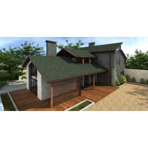 Бітумна черепиця Акваізол мозаїка Зелена Мікс