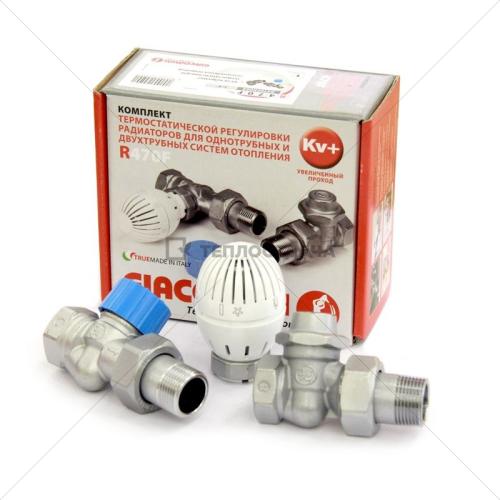 Giacomini кутові радіаторні крани та термоголовка