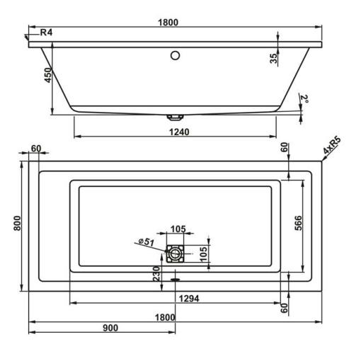 Ванна акрилова Vagnerplast Cavallo 180х80 Ванна акрилова Vagnerplast Cavallo 180х80