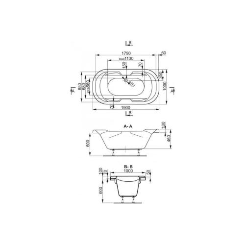 Ванна акрилова Vagnerplast Gaia 190х100 Ванна акрилова Vagnerplast Gaia 190х100