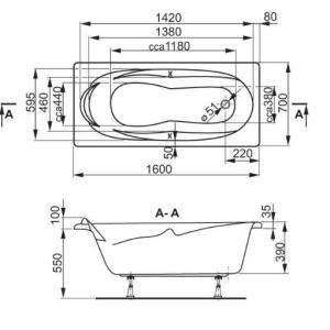 Ванна акриловая Vagnerplast Kleopatra 160х70