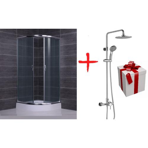 Душова кабіна EGER BALATON 599-507 90х90x198 + душова система Imprese Bila Smeda