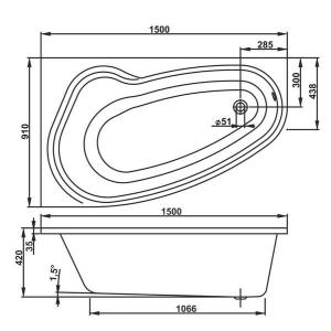 Ванна акриловая Vagnerplast Avona 150х90 L/R