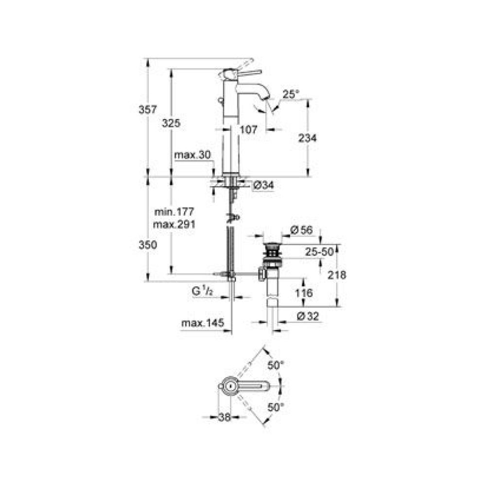 Смеситель для раковины Grohe BauClassic 32868000