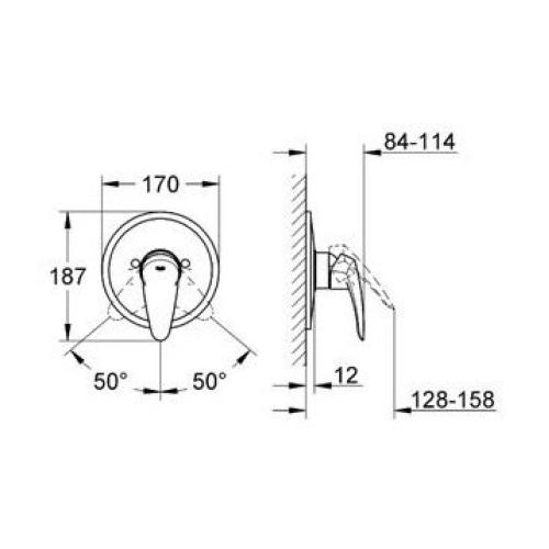 Смеситель для душа скрытого монтажа Grohe Eurodisc 19549001 Смеситель для душа скрытого монтажа Grohe Eurodisc 19549001