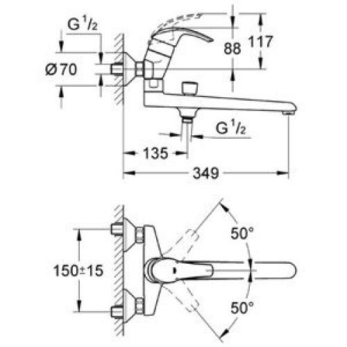 Смеситель для ванны Grohe Eurosmart 33116001 Смеситель для ванны Grohe Eurosmart 33116001