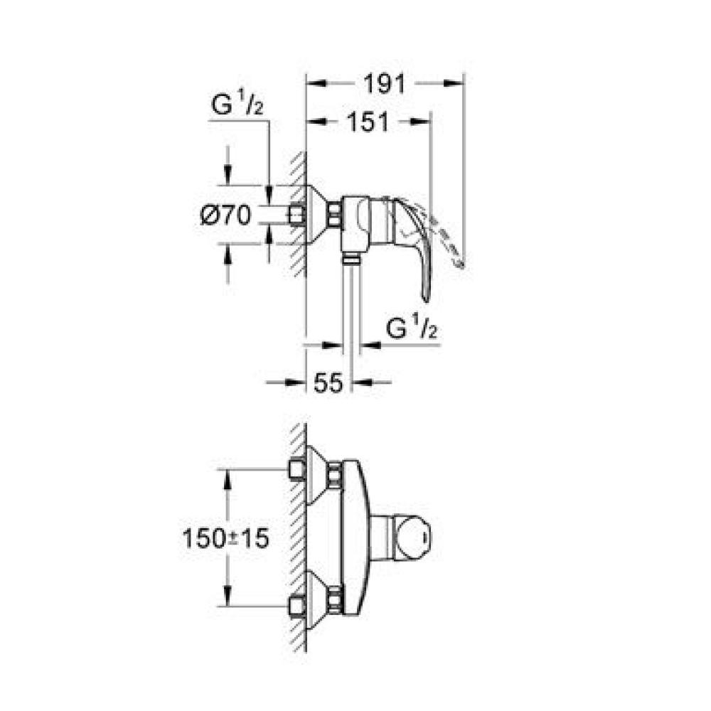 Смеситель для душа Grohe Eurosmart 33555001