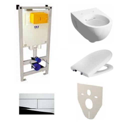Комплект інсталяції Oliveira 281058 + унітаз Keramag + кнопка 659044