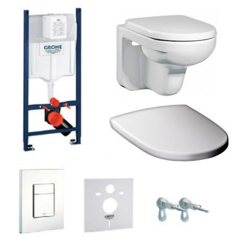Комплект інсталяції Grohe 38840000 + унітаз Gustavberg + кнопка 38732SH0