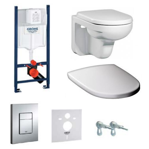 Комплект інсталяції Grohe 38840000 + унітаз Gustavberg + кнопка 38732000