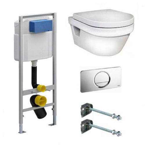 Комплект інсталяції Viega 606688 + унітаз Gustavberg 5G84HR01 + кнопка 654504