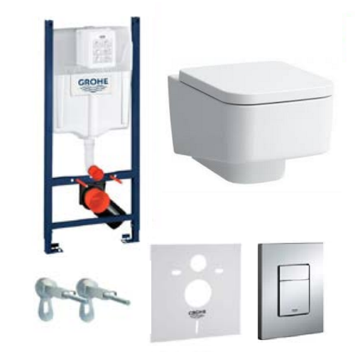 Комплект інсталяції Grohe 38840000 + унітаз Laufen 8.2096.1+кнопка 38732000