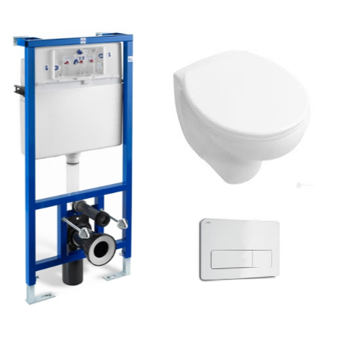Комплект інсталяції Jika 39565 + унітаз Villeroy&Boch Omnia Pro 76151001+кришка 88236101