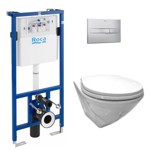 Комплект инсталляции A 434343 Roca Pro + унитаз Laufen Suprema + крышка + кнопка