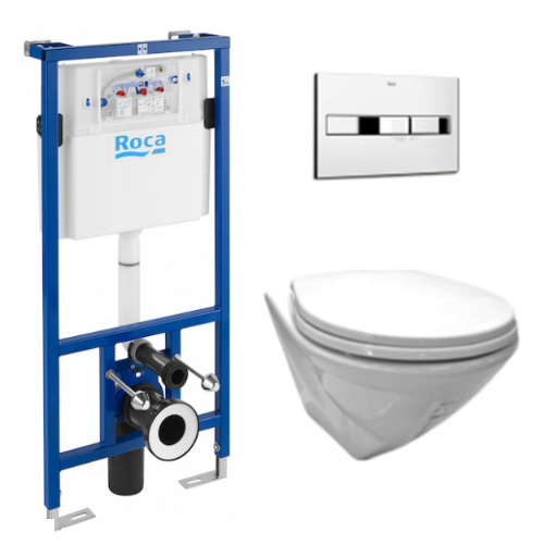 Комплект інсталяції A 434344 Roca Pro + унітаз Laufen Suprema + кришка + кнопка