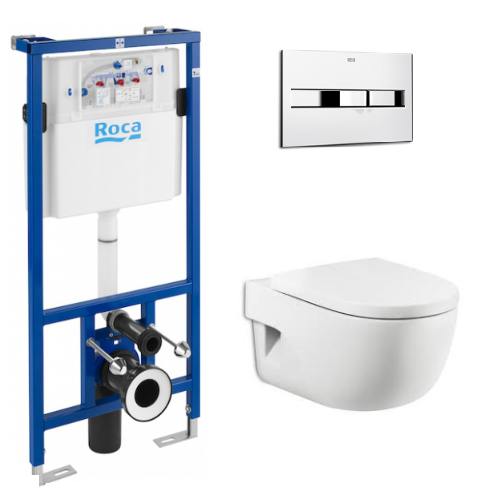 Комплект інсталяції Roca Pro + унітаз Meridian-N Compacto+ кришка + кнопка