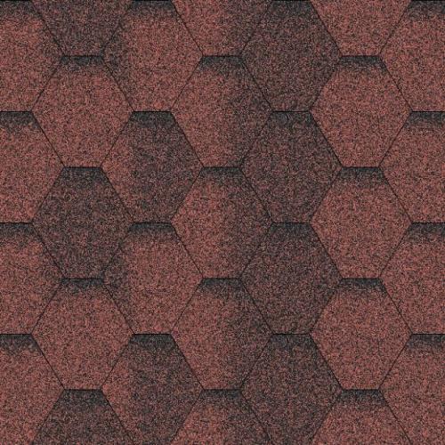 Бітумна черепиця Акваізол Мозайка Червона ЕКО